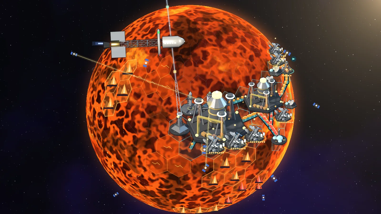 熔岩星 Pyra 与轨道殖民舰